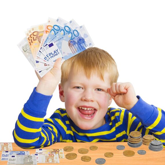Spielgeld Kinder 72 Stück, Rollenspiel, Kinderspielzeug, für Rollenspiele, zum Rechnen und Lernen, Einkaufsladen Kinder