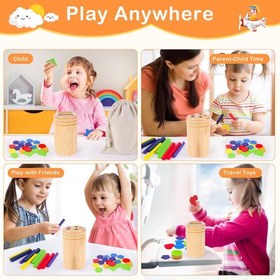 Montessori Spielzeug ab 1 Jahr, Holzspielzeug Kinder Farbe Sortierspiel Baby Spielzeug 1 Jahr Kinderspielzeug ab 1-3 Jahre Geschenk Mädchen Jungen 1 2 3 Jahre Lernspiele ab 1 2 Jahr Motorikspielzeug