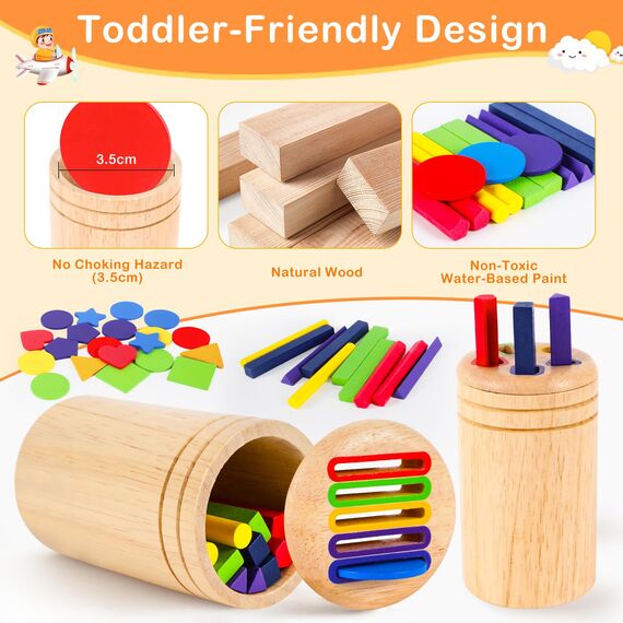 Montessori Spielzeug ab 1 Jahr, Holzspielzeug Kinder Farbe Sortierspiel Baby Spielzeug 1 Jahr Kinderspielzeug ab 1-3 Jahre Geschenk Mädchen Jungen 1 2 3 Jahre Lernspiele ab 1 2 Jahr Motorikspielzeug