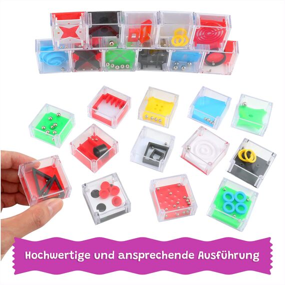 Magicat Premium Geduldspiele Set I 24 Herausfordernde Geduldspiele für Kinder BZW. Knobelspiele für Erwachsene I Ideales Mitgebsel Kindergeburtstag I Spaßige Lernspiele für Feinmotorik