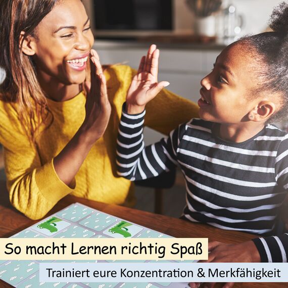 GLÜCKSWOLKE Memo - Spiel für Kinder ab 2 bis 6 Jahre, Montessori Spielzeug - fördert Konzentration + Merkfähigkeit, Lernspiele - Mit 7 Schwierigkeitsstufen, Kinderspielzeug - Neu (40 Karten)
