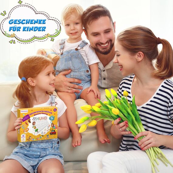 Haozozo Buchstaben Lernen Lernspiele ab 3-8 Jahre, Holz Montessori Spielzeug ab 3-8 Jahre Junge Mädchen Kinderspielzeug ab 3-8 Jahre Steckpuzzle Einschulung Geschenk（B）