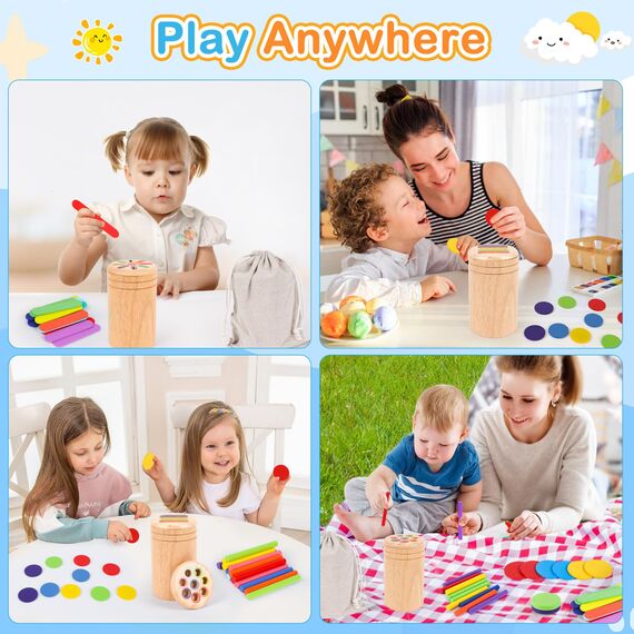 Montessori Spielzeug ab 1 Jahr, Spielzeug ab 1 2 Jahre Mädchen Jungen Baby Spielzeug Geschenk Mädchen Jungen 1 2 Jahre Farbe Sortierspiel Kinderspielzeug Motorikspielzeug Holzspielzeug ab 1 Jahr