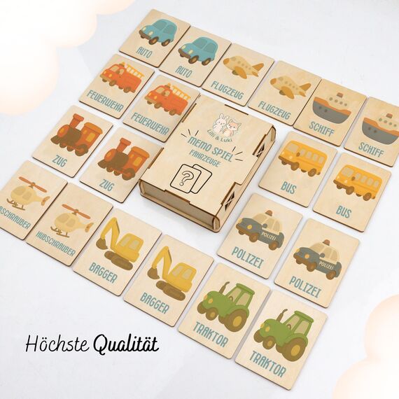 Lilli&Luki® Spielzeug ab 2 Jahre [20 Karten] Montessori | Kinderspielzeug | Logopädie | Lesen Lernen 1. klasse | Geschenk | Lernspiele | Memo | Mädchen | Holzspielzeug | Geschenkideen | Lernspielzeug
