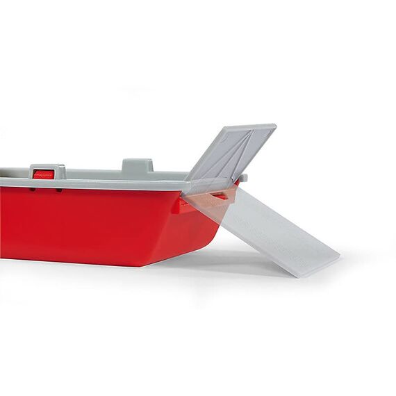 siku 2117, Feuerwehr Arbeitsboot, 1:50, Metall/Kunststoff, Rot/Gelb, Inkl. Ford F150 Pick-Up und Stickerbogen