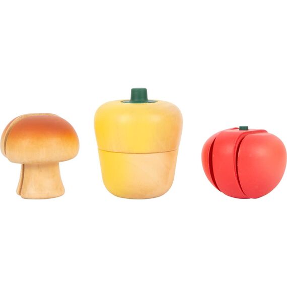 small foot Schneide-Set Gemüse "fresh" aus Holz, Lebensmittel für Kinderküche, Rollenspielzeug ab 2 Jahren, 12329