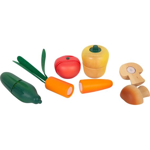 small foot Schneide-Set Gemüse "fresh" aus Holz, Lebensmittel für Kinderküche, Rollenspielzeug ab 2 Jahren, 12329