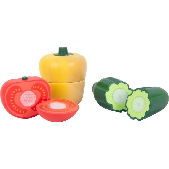 small foot Schneide-Set Gemüse "fresh" aus Holz, Lebensmittel für Kinderküche, Rollenspielzeug ab 2 Jahren, 12329