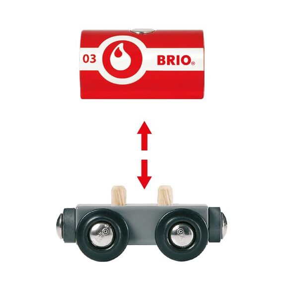 BRIO World 33844 Feuerwehr-Löschzug - Feuerwehrzug mit Feuerwehrschlauch und Wassertank - Kleinkindspielzeug empfohlen ab 3 Jahren