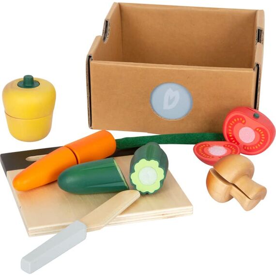 small foot Schneide-Set Gemüse "fresh" aus Holz, Lebensmittel für Kinderküche, Rollenspielzeug ab 2 Jahren, 12329