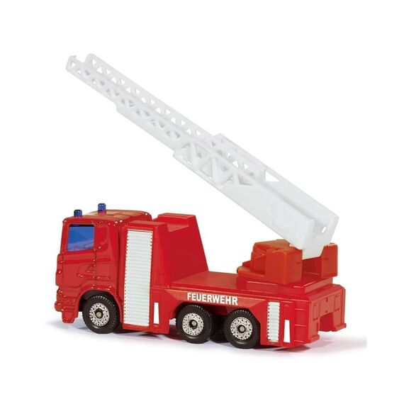 siku 1015, Feuerwehr-Drehleiter, Metall/Kunststoff, Rot, Ausziehbare Leiter