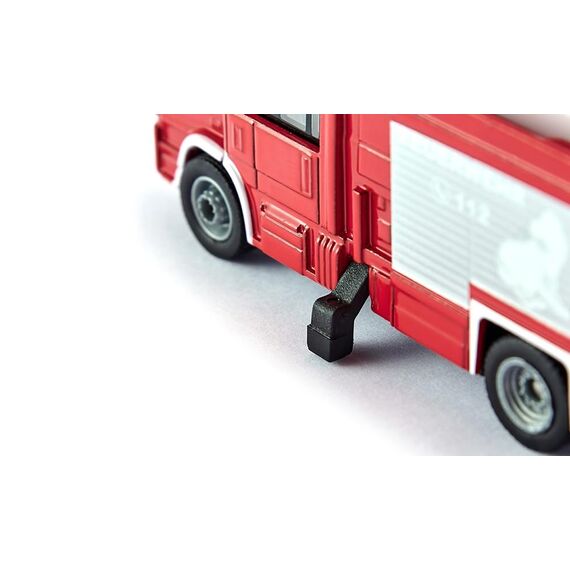 siku 1749, Magirus Multistar TLF mit Teleskopmast Feuerwehrauto, 1:87, Metall/Kunststoff, Rot/Weiß, Ausziehbare Leiter