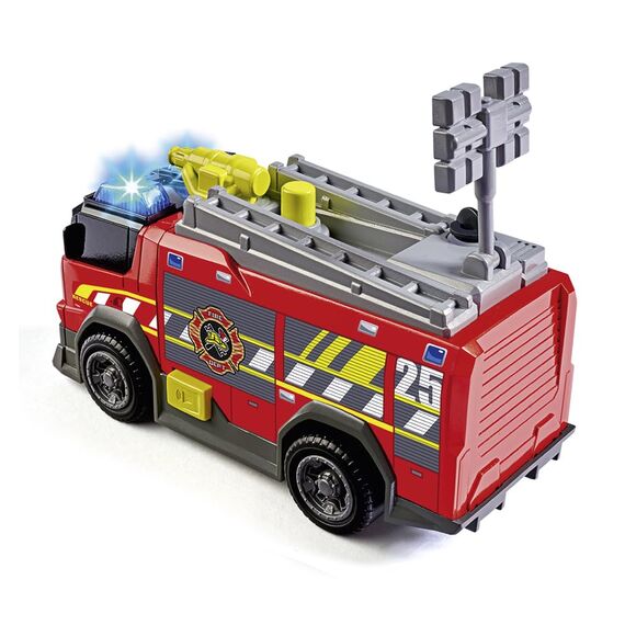 Dickie Toys Feuerwehrauto mit Wasserpistole, Sirene & Blaulicht (15 cm) - Feuerwehr Spielzeug mit Freilauf & echter Wasserspritze für Kinder ab 3 Jahre, inkl.Batterien - 203302028