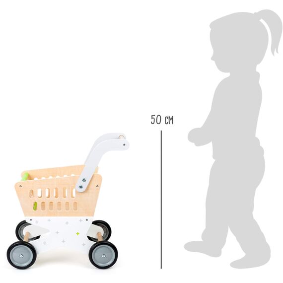 small foot Einkaufswagen "Trend" aus Holz, Zubehör für Kaufmannsladen und Rollenspiel, ab 3 Jahren, 11161