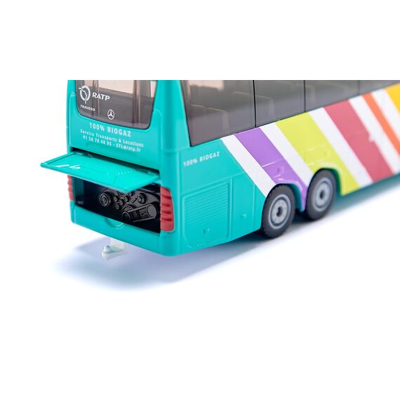 siku 3738001, Mercedes-Benz Travego Reisebus RATP Frankreich, 1:50, Metall/Kunststoff, Multicolor, Öffenbare Türen und Klappe