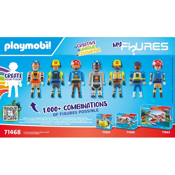 PLAYMOBIL Action Heroes 71468 My Figures Feuerwehr, kreatives Spielvergnügen mit individuellen Figuren und abnehmbaren Zubehörteilen, variationsreiches Spielzeug für Kinder ab 5 Jahren