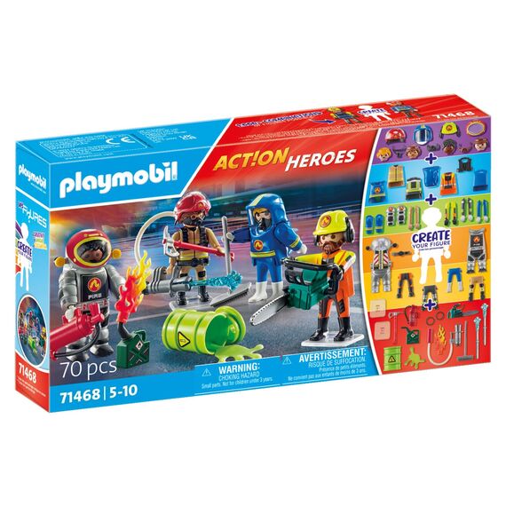 PLAYMOBIL Action Heroes 71468 My Figures Feuerwehr, kreatives Spielvergnügen mit individuellen Figuren und abnehmbaren Zubehörteilen, variationsreiches Spielzeug für Kinder ab 5 Jahren