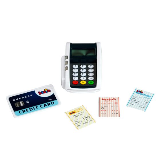Theo Klein 9360 Bezahl-Terminal mit Licht & Sound I Batteriebetriebene Ergänzung zu Spielzeugkassen I Inkl. Contactless-Payment-Funktion I Maße: 11 cm x 8 cm x 5 cm I Spielzeug für Kinder ab 3 Jahren