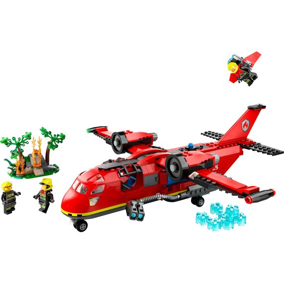 LEGO City Fire Rescue Plane Toy for 6 Plus Year Old Boys, Girls and Kids Who Love Imaginative Play, Airplane Emergency Vehicle Playset Includes 3 Minifigures, Birthday Gift Idea 60413