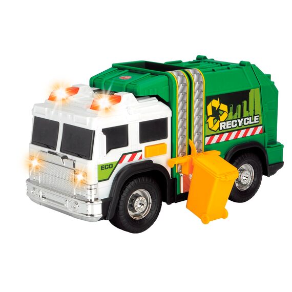 Dickie Toys – Recycle Truck – 30cm großes Müllauto mit beweglicher Tonne, Licht und Sound, für Kinder ab 5 Jahren, Müllabfuhr Spielzeugauto