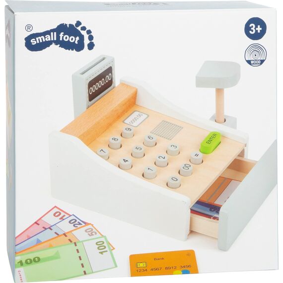 Small Foot Spielkasse aus Holz, inkl. Scanner, Kartenlesegerät, Spielgeld und Kreditkarten, Mehrfarbig, 11099 Spielzeug