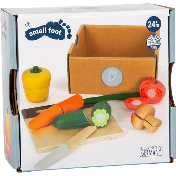 small foot Schneide-Set Gemüse "fresh" aus Holz, Lebensmittel für Kinderküche, Rollenspielzeug ab 2 Jahren, 12329