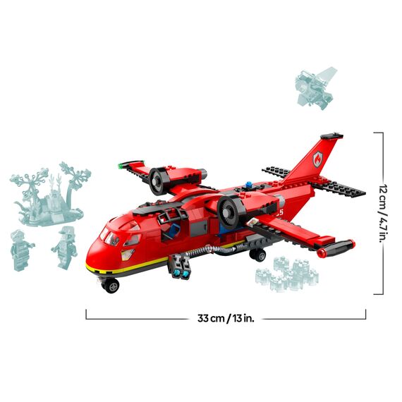 LEGO City Fire Rescue Plane Toy for 6 Plus Year Old Boys, Girls and Kids Who Love Imaginative Play, Airplane Emergency Vehicle Playset Includes 3 Minifigures, Birthday Gift Idea 60413