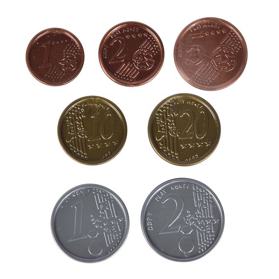 Noris 606521012 - Spielgeld Münzen - geeignet als Spielset für Spielkassen, Kaufladen, rechnen lernen, uvm., ab 3 Jahren