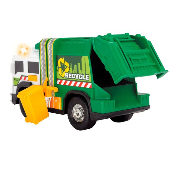 Dickie Toys – Recycle Truck – 30cm großes Müllauto mit beweglicher Tonne, Licht und Sound, für Kinder ab 5 Jahren, Müllabfuhr Spielzeugauto