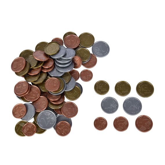 Noris 606521012 - Spielgeld Münzen - geeignet als Spielset für Spielkassen, Kaufladen, rechnen lernen, uvm., ab 3 Jahren