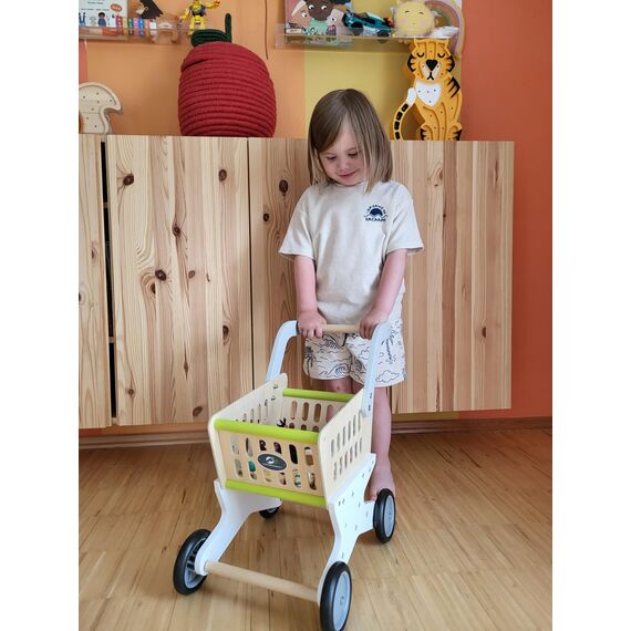 small foot Einkaufswagen "Trend" aus Holz, Zubehör für Kaufmannsladen und Rollenspiel, ab 3 Jahren, 11161
