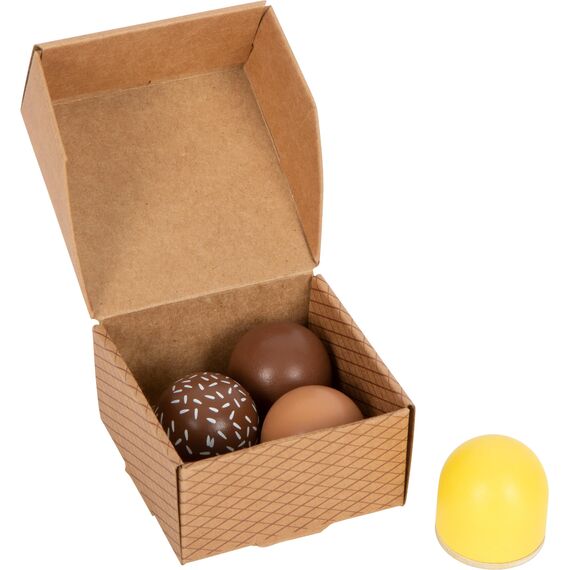 small foot Schokoküsse "fresh" aus Holz, Zubehör für Kaufladen und Kinderküche, Rollenspielzeug ab 3 Jahren, 12349
