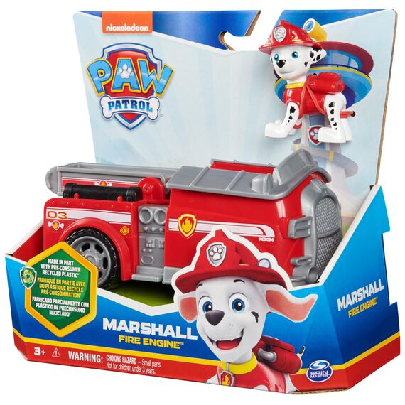 PAW PATROL, Feuerwehr-Auto mit Marshall-Figur (Sustainable Basic Vehicle/Basis Fahrzeug), Spielzeug für Kinder ab 3 Jahren