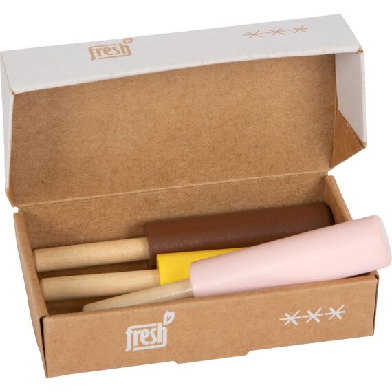 small foot Milcheis am Stiel "fresh" aus Holz, Zubehör für Kaufladen und Kinderküche, Rollenspielzeug ab 3 Jahren, 12351