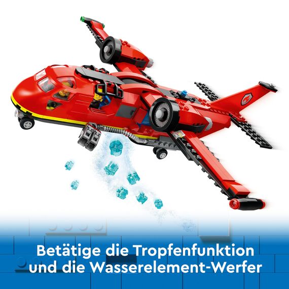 LEGO City Fire Rescue Plane Toy for 6 Plus Year Old Boys, Girls and Kids Who Love Imaginative Play, Airplane Emergency Vehicle Playset Includes 3 Minifigures, Birthday Gift Idea 60413