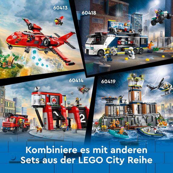 LEGO City Fire Rescue Plane Toy for 6 Plus Year Old Boys, Girls and Kids Who Love Imaginative Play, Airplane Emergency Vehicle Playset Includes 3 Minifigures, Birthday Gift Idea 60413
