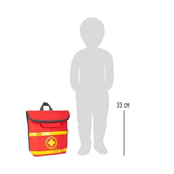 small Foot Notarzt Rucksack mit viel Zubehör, Arzt-Spielzeug für aktives Rollenspiel, für Kinder ab 3 Jahren, 11917