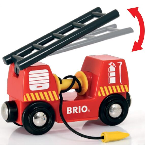 BRIO World - 33811 Feuerwehr-Leiterfahrzeug mit Licht & Sound