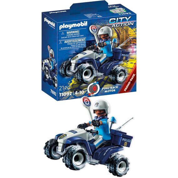 PLAYMOBIL | City Action | Polizei-Speed Quad mit Rückzugsmotor | Spielzeug für Kinder ab 4 Jahren | 71092