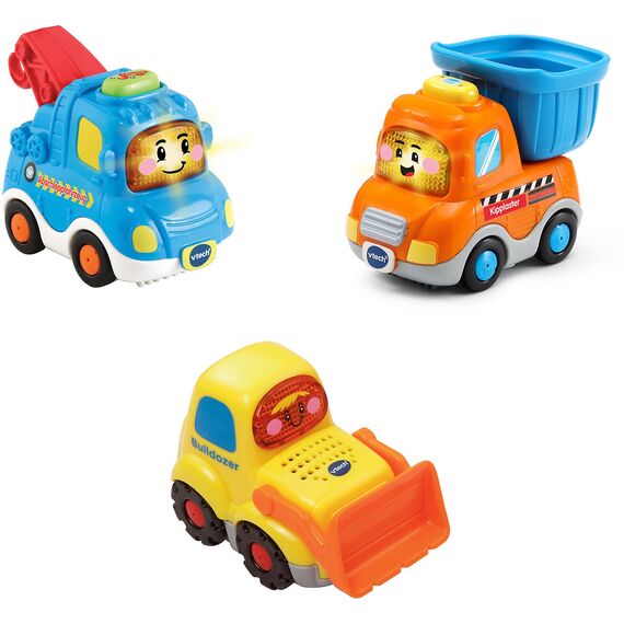 Vtech 80-242174 TUT Baby Flitzer - 3er Set Baustellenfahrzeuge (Abschleppfahrz., Kipplaster, Bulldozer)
