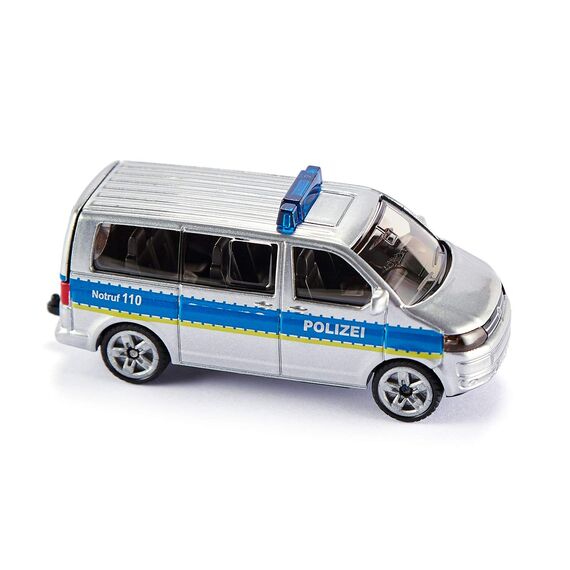 siku 1350, Polizei-Mannschaftswagen, Metall/Kunststoff, Silber, Öffenbare Heckklappe, Anhängerkupplung