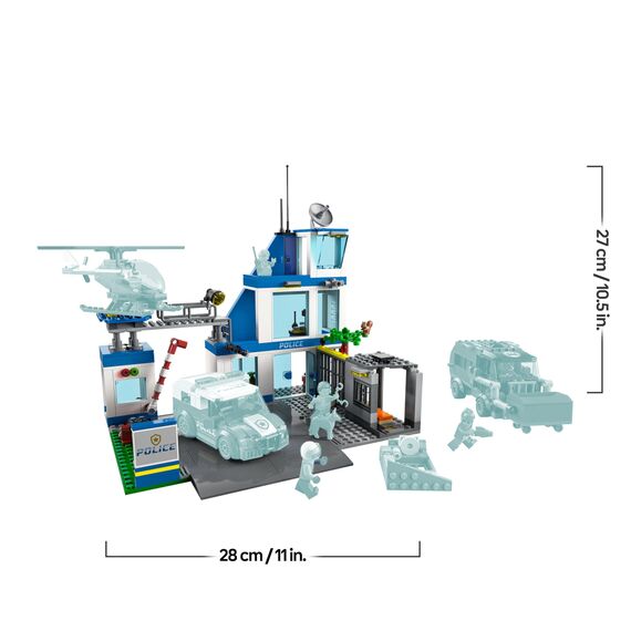 LEGO 60316 City Polizeistation mit Polizeiauto, Müllauto und Hubschrauber, Gebäude zum Bauen mit 3 Figuren, Polizei-Spielzeug für Jungen und Mädchen ab 6 Jahren, Geschenk für Kinder