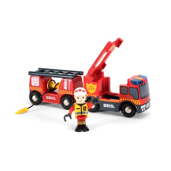 BRIO World - 33811 Feuerwehr-Leiterfahrzeug mit Licht & Sound