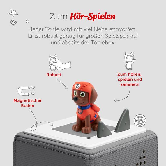 tonies Hörfiguren für Toniebox, PAW Patrol – Zuma, Hörspiel mit 4 Geschichten für Kinder ab 3 Jahren, Spielzeit ca. 51 Minuten