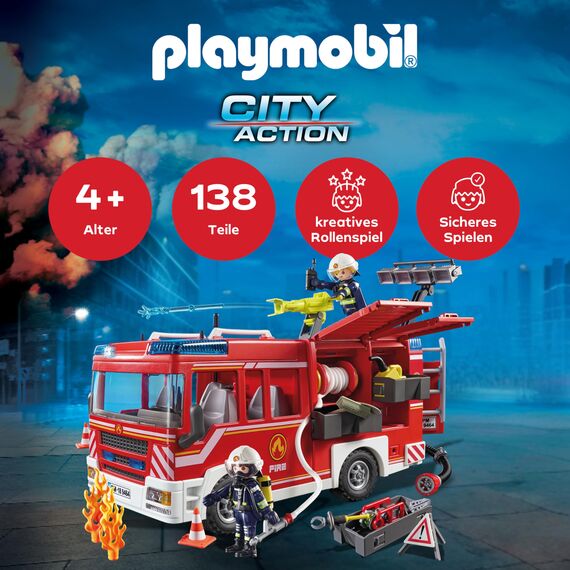PLAYMOBIL City Action 9464 Feuerwehr-Rüstfahrzeug mit Licht und Sound, Ab 5 Jahren