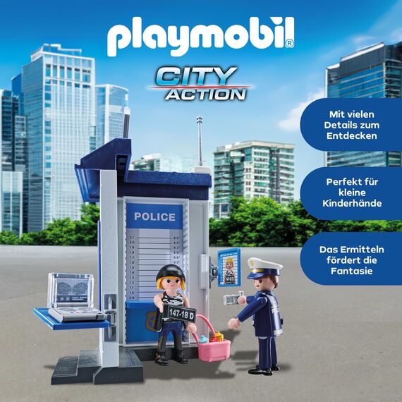 PLAYMOBIL Polizei Ermittlungszimmer | Polizei-Spielzeug | Abenteuer-Spielzeug für Kinder ab 4 Jahren | Fördert Rollenspiele & Kreativität | 71733