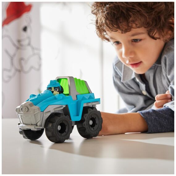 PAW PATROL, Dinosaurier-Rettungsfahrzeug mit Rex-Figur (Sustainable Basic Vehicle/Basis Fahrzeug), Spielzeug für Kinder ab 3 Jahren