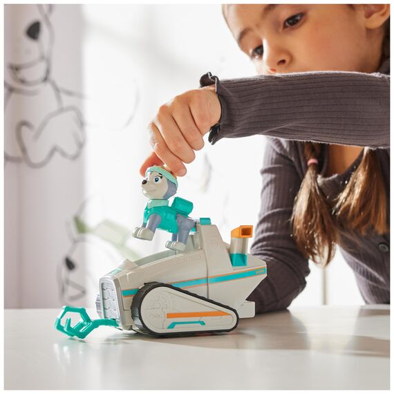 PAW PATROL, Schneemobil mit Everest-Figur (Sustainable Basic Vehicle/Basis Fahrzeug), Spielzeug für Kinder ab 3 Jahren