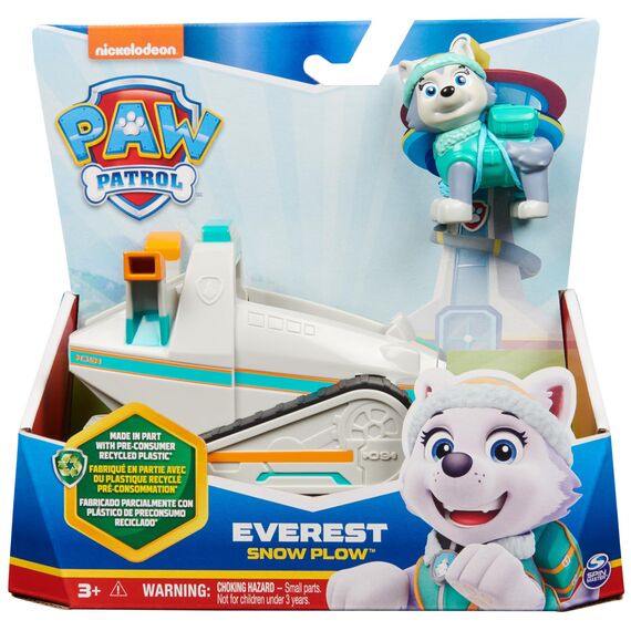 PAW PATROL, Schneemobil mit Everest-Figur (Sustainable Basic Vehicle/Basis Fahrzeug), Spielzeug für Kinder ab 3 Jahren