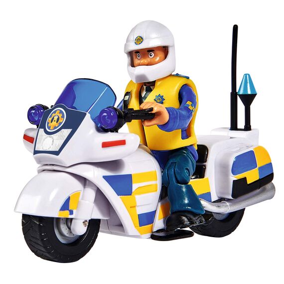 Simba 109251092 - Feuerwehrmann Sam Polizei Motorrad, mit Malcolm Figur, mit Zubehör, Staffel 12, ab 3 Jahren